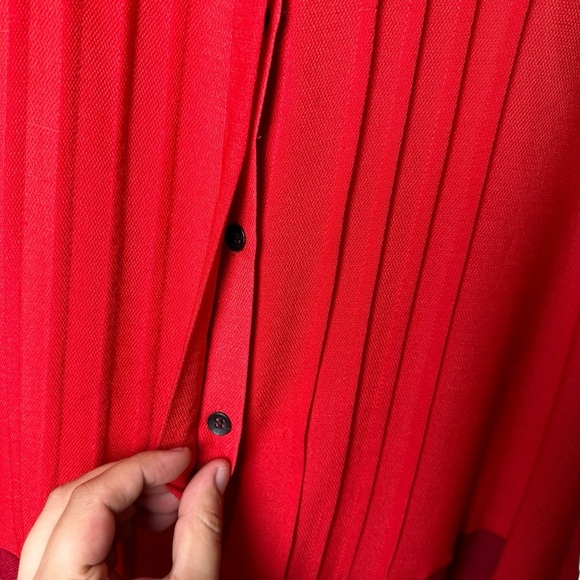 Rag & Bone Size 6 Color Block High Low Sleeveless Top Collared 100% Silk Red - Picture 9 of 13